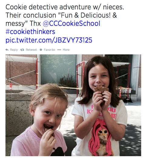 Kids reaping the rewards of their cookie detective work. Nice job girls!