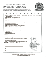 cookie bakesale checklist printable